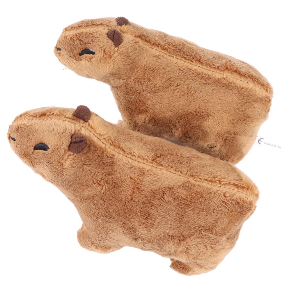 2pcs Capybara Stuffed Animal Toy 6.7in Cartoon Soft Lifelike Short Plush Capybara Stuffed Toy for