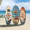 Outdoor Waterproof Wall Art Ornament 1/3Pcs Surfboard Plaque Decoration, Solid Wood Vintage Coastal Sign, Tropical Beach Decoration Retro Seaside