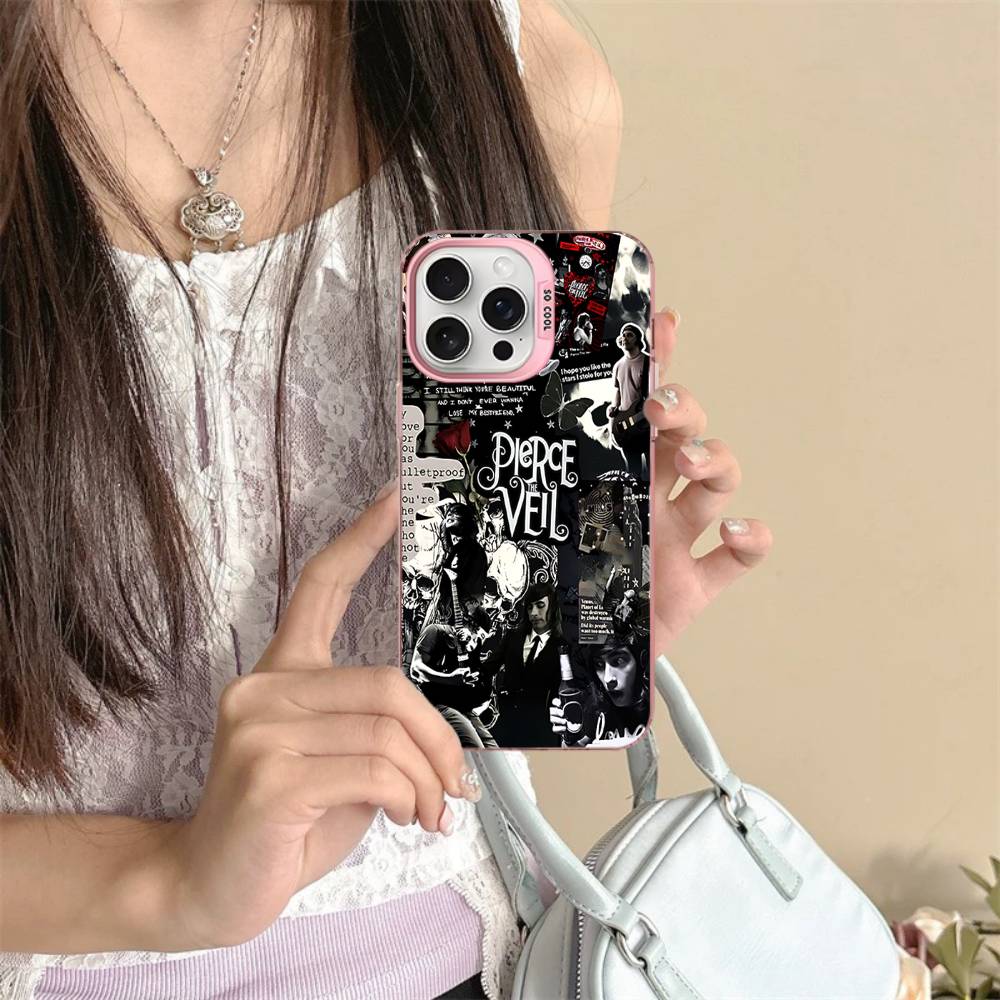 P-Pierce The Veil Band Phone Case Color Silver Shell For IPhone 17 16 15 14 13 12 11 Pro Max Plus
