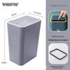 High-Capacity Press-Open Trash Can with Lid for Kitchen & Living Room - Stylish & Popular