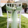 Romantic Sheer Chiffon Chair Sashes Wedding Arch Veil Gauze Table Runner for Birthday Baby Shower Party Banquet Arche Home Decor