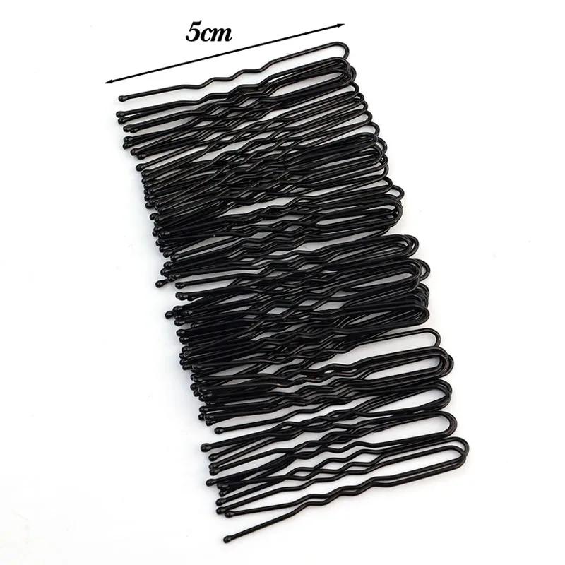 

5/6/7cm U-Shaped Wavy Hair Clips Bobby Pin Barrette Salon Grip Black Metal Hairpins DIY Bridal Hairstyle Women Hair Accessories 50pcs