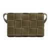 Cassette Intreccio Woven Magnetic Closure Leather Shoulder Bag Small Men Shoulder Bag Earth-Brown 763686V39K02866
