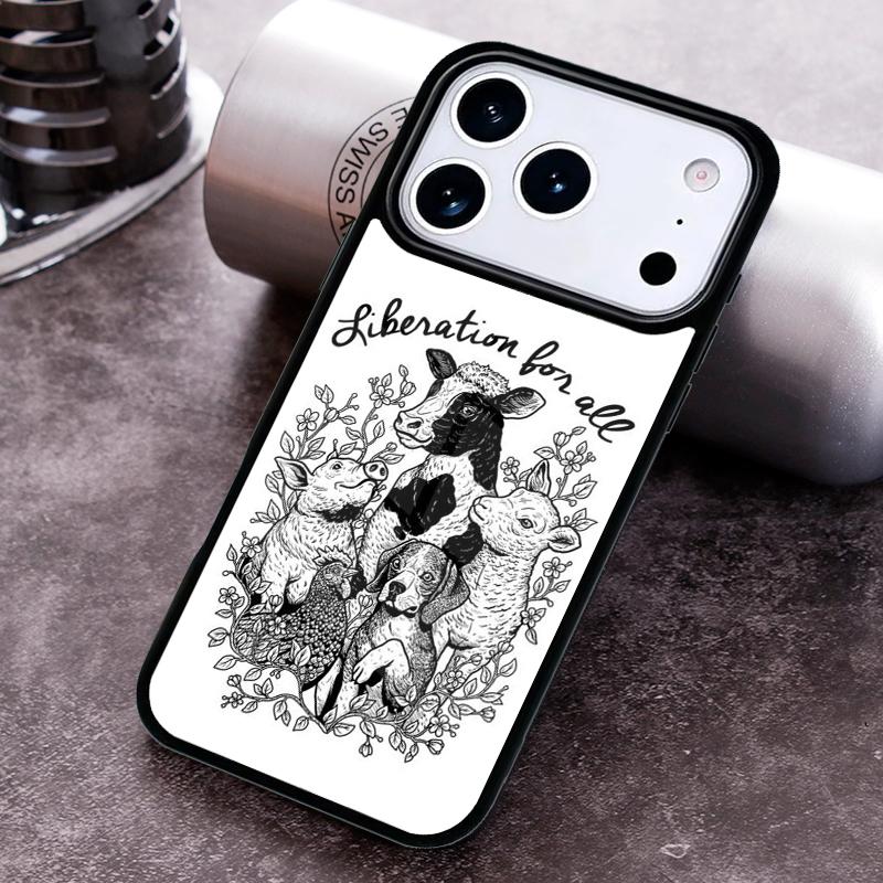VEGAN FOOD QUOTES ANIMAL LOVE VEGGIE Phone Case For iPhone 17,16e,15,14,13,12,11,Mini,Pro,MAX soft Silicone Cover
