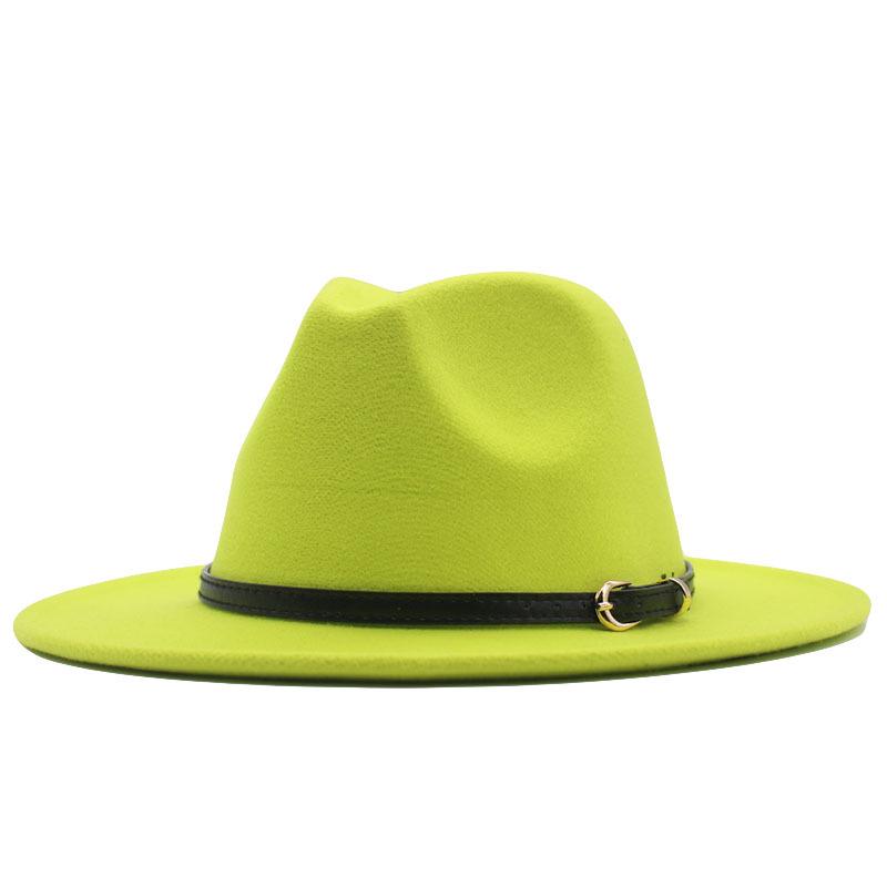 Women's Wool Fedora Hat with Flat Brim - Autumn/Winter Accessory in Solid Black Jazz Style