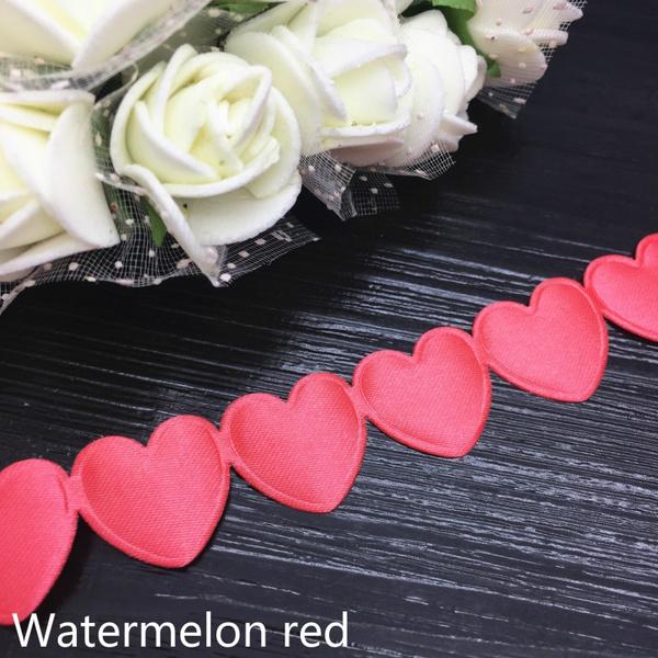 1.6cm Colorful Solid Color Heart-shaped Webbing Clothing Accessories Ribbon Cake Gift Box Packaging Ribbon Embossed Belt