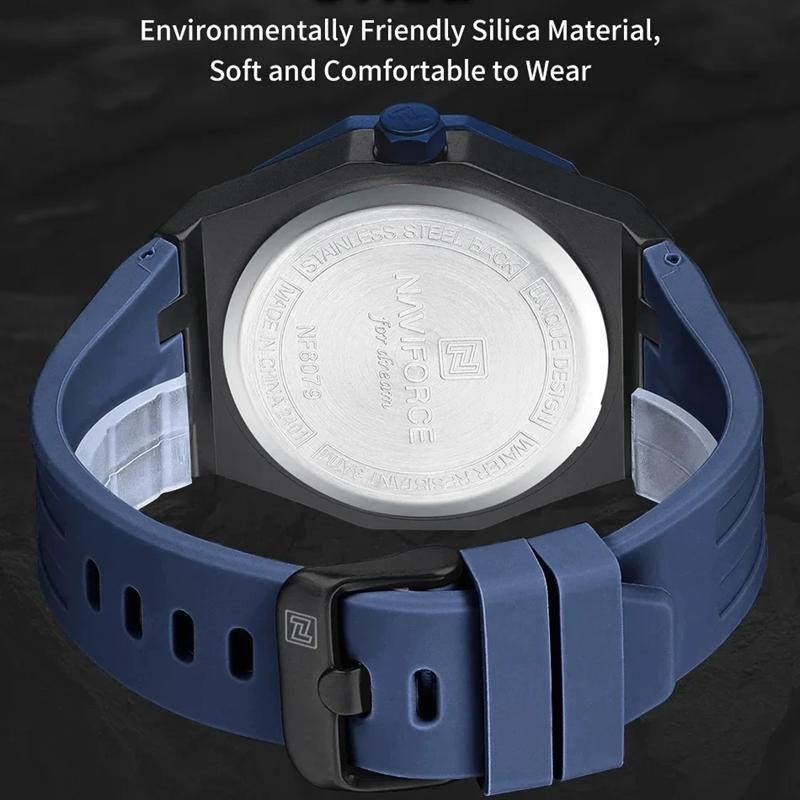 Luxury Men's Business Watch Waterproof Sports Quartz Clock Silicone Strap Men Wristwatches
