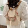 Bohemian Ethnic Style Woven Bag Fringe Backpack Large Capacity Leisure Holiday Straw Bag
