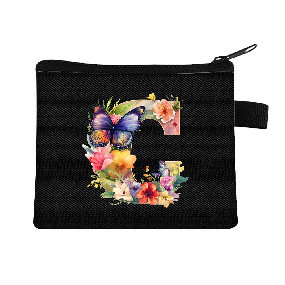 Letter Printed Children'S Change Bag Student Polyester Card Bag Simple Coin Storage Bag Portable Card Bag