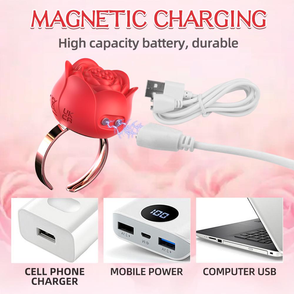 Klitoris Mini Rosenring Vibrator für Frauen 10 Vibrationsmodi Fingerförmiger G-Punkt Nippelmassagegerät Sexy Erwachsenen Tease Spielzeug 18