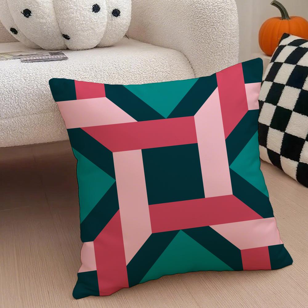 Exotic Portuguese Style Geometric Graphics Art Cushion Cover Throw Pillow Cover Hidden Button Durable Polyester Chair Cushion