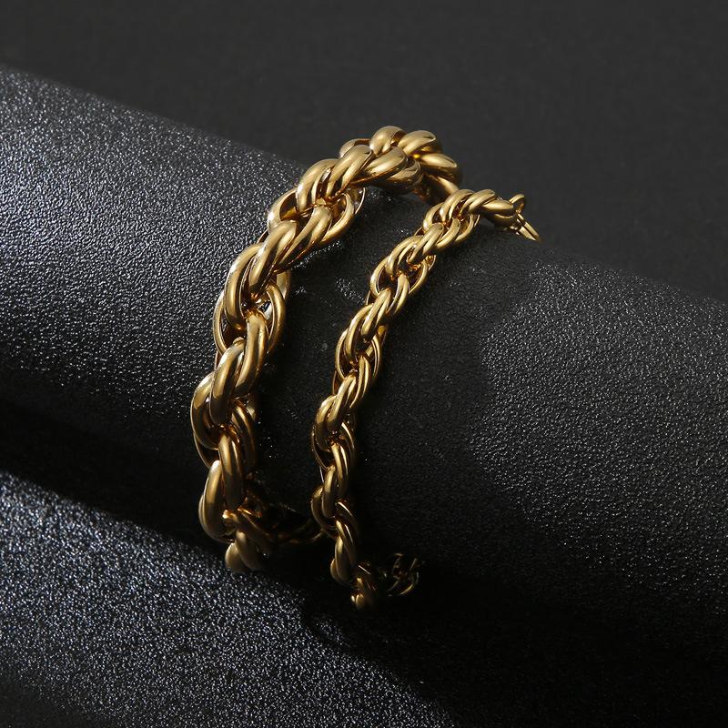 Simple Stainless Steel Double Buckle Bracelet Boys Personalized Daily Accessories