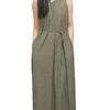 French Retro Pocket Dress Women's Summer Thin and Meat-covered Fashion Waist Sleeveless Versatile Loose Pleated Suspenders