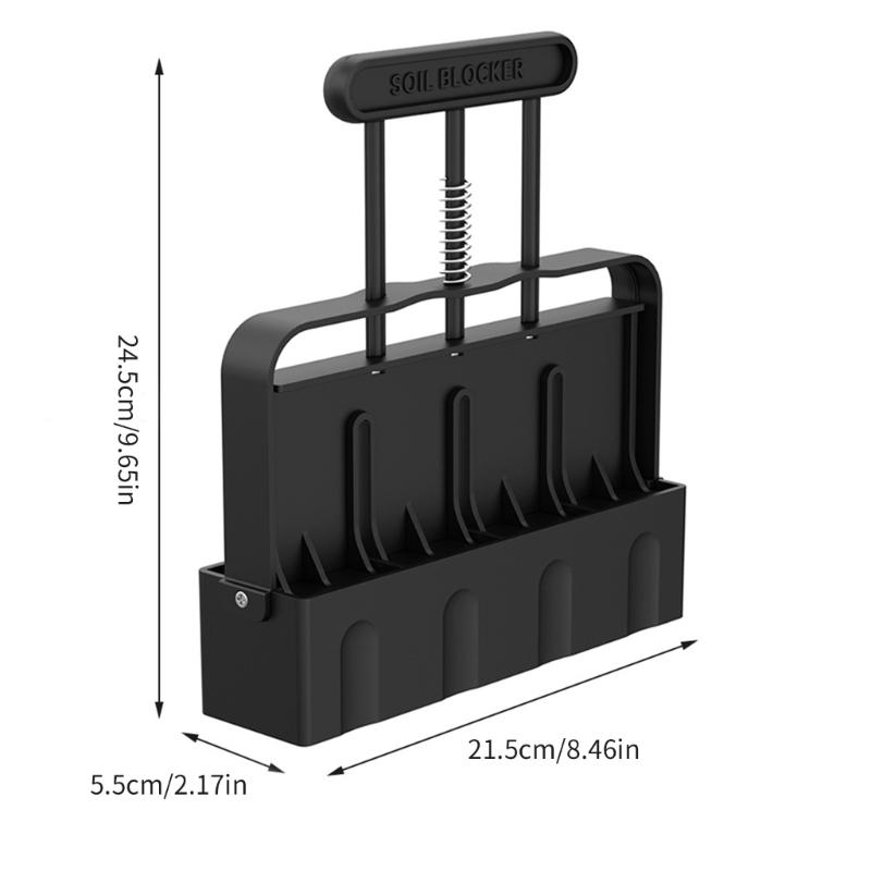 4 Cell Upgraded Soil Block Maker with Comfortable Handle Handheld Soil Blocking Tool for Starting Gardening