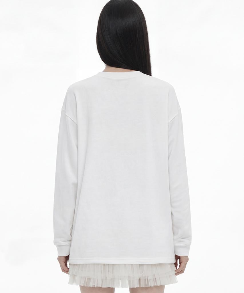 GRAVER [Unisex] Navi Long Sleeve T-Shirt_White