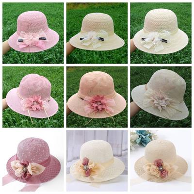Chapeau femme visière protection solaire été stand lieu touristique vente au détail chapeau de paille chapeau de plage bord de mer chapeau seau d'extérieur