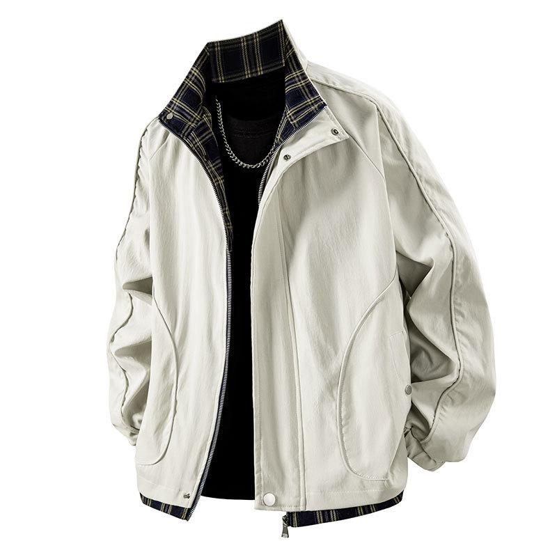 New Fake Two-piece Jacket Trendy Men's Spring and Autumn American Lapels and Handsome Versatile Loose Casual Jacket