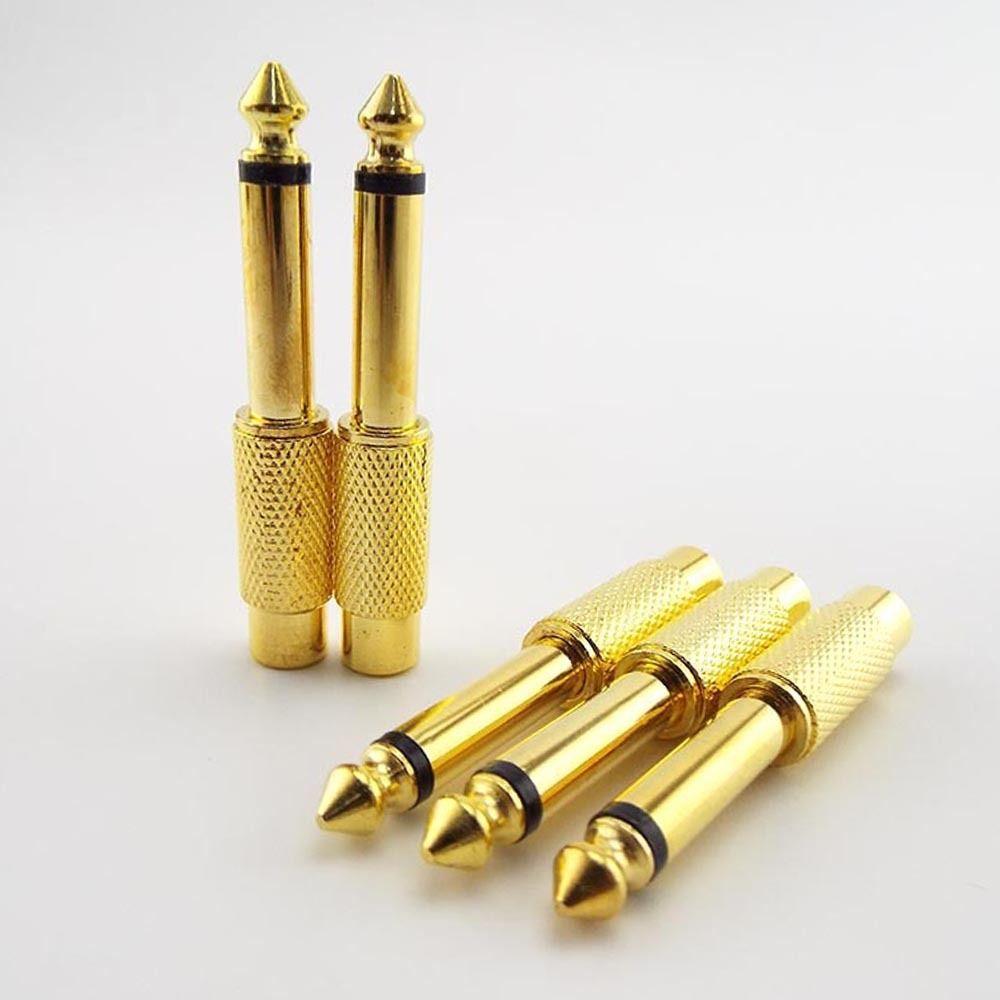 10Pcs 6.35mm 6.35mm To RCA Audio Adapter  for Home KTV Audio Use Amplifier Speaker Connection