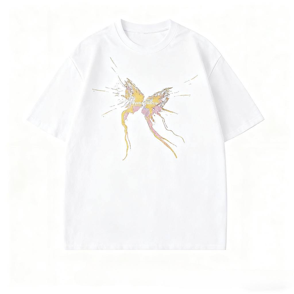 2025 Autumn Butterfly  Graphic T Shirts Men's and Women's Cotton T-shirt Tee Casuai Short Sleeve Crewneck Top Fashion Streetwear