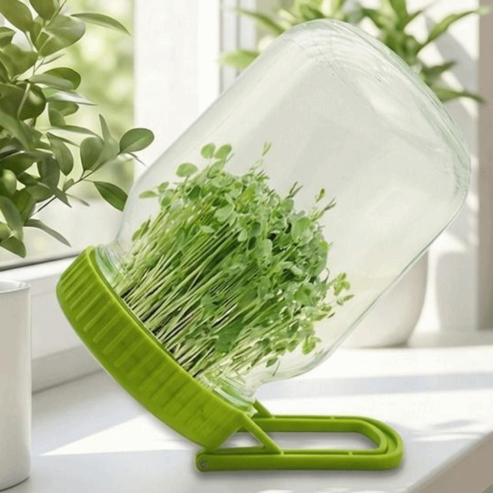 Plastic Mason Sprouting Lid With Bracket Sprouting Tray Germination Jar Lid Nursery Plate Efficient Bean Sprouting Kit