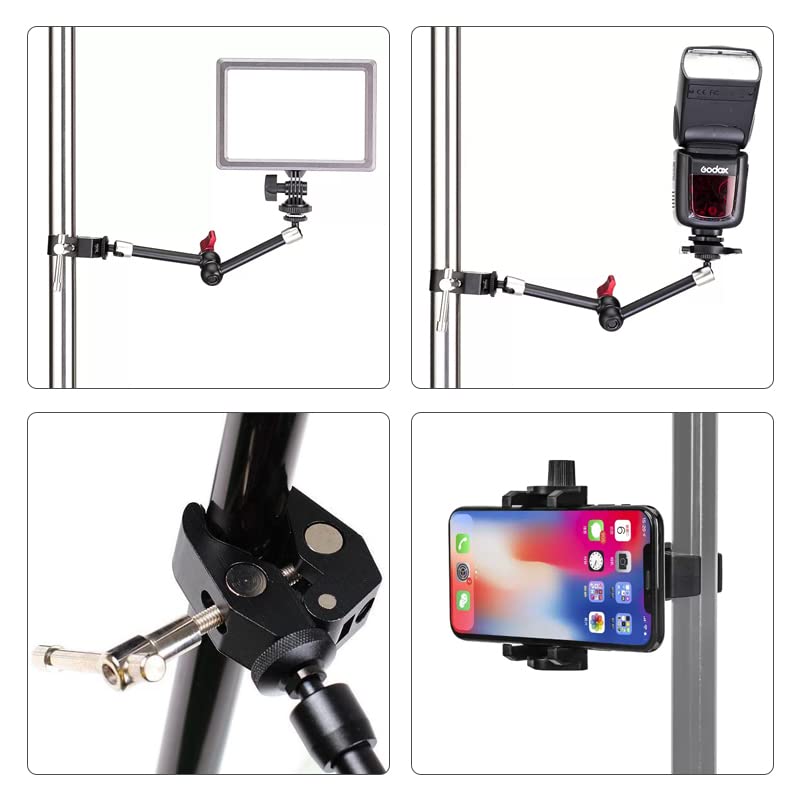 KRGNPLE Wholesale Mass Market Tube Holder Pipe Clamp Mini Clamp Camera Arm Head Multi Clamp Flexible Clamp DIY Shelf Hook Camera Tripod Flexible Mount