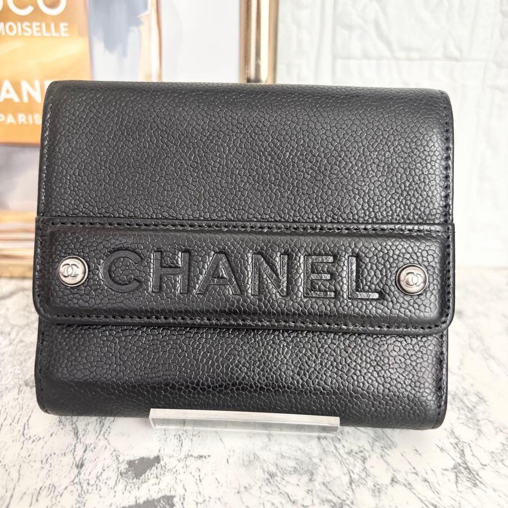 Used CHANEL Wallet, Bi-fold Wallet, Caviar Skin, Flap Wallet