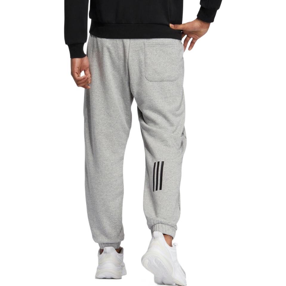 Adidas Alphabet Print Elastic Waist Casual Pants Unisex Bottoms Light-Heather-Grey IA9434