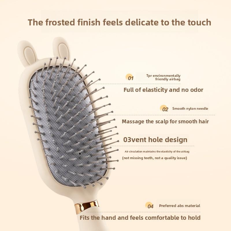 Cute Air Cushion Massage Comb for Women, Perfect for Long & Curly Hair, Portable Stylish Brush with Scalp-Caring Function