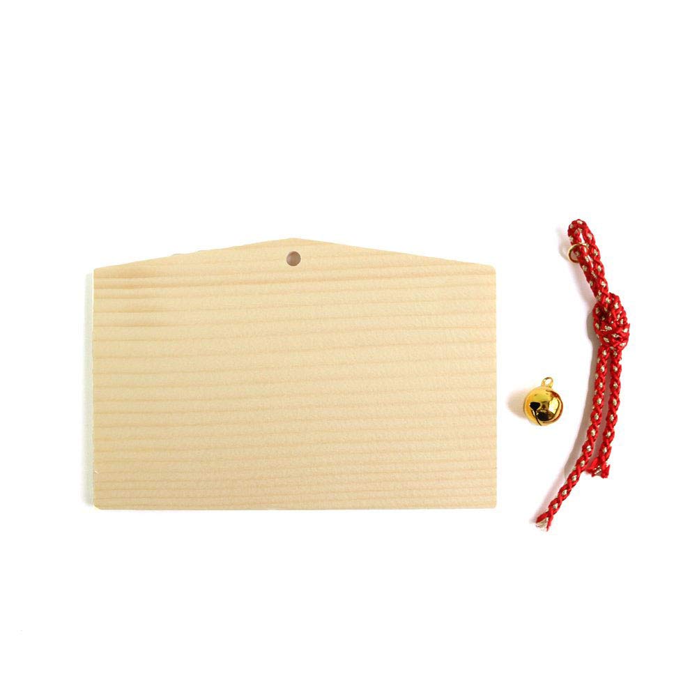 

Konishi Ribbon CHIRIKO Wooden Ema for Good H9cm x (Praying Tablet) Fortune, W13.5cm, 4875-66