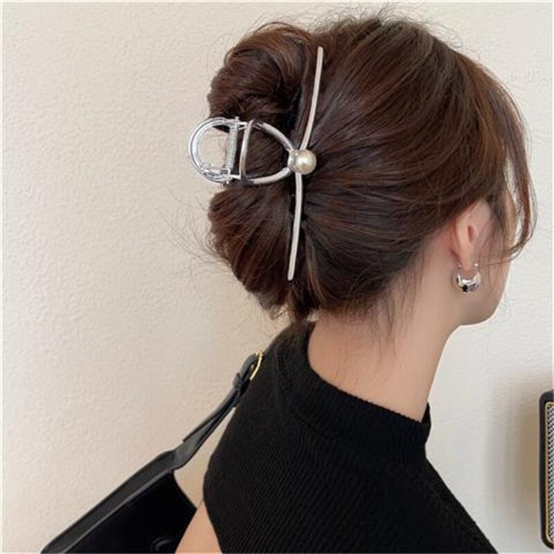 Metal Shark Clip Hair Crabs Women Fashion Ponytail Hair Claws Golden Sliver Temperament Hairpin Hair Accessories