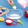 Kolorowy 6-częściowy zestaw plastikowych łyżeczek miarowych DIY z kubkiem z podziałką do kawy, herbaty i pieczenia.