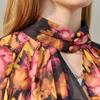 Maxza Art Flower Two Way Tie Sheer Blouse Zf05qb007nh