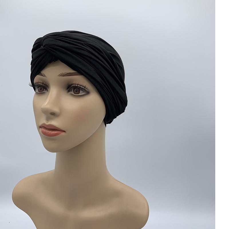 Fashion Women Cross Twist Suede Turban Caps Soild Color Female Headscarf Bonnet Muslim Hijab Cap Islamic Under Scarf India Hat