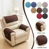 3-teiliges gestepptes Fleece-Sofa-Abdeckungs-Set, rutschfest, dehnbar, mit Armlehnen- und Kopfstützen-Schutz und Aufbewahrungstaschen für Relaxsessel