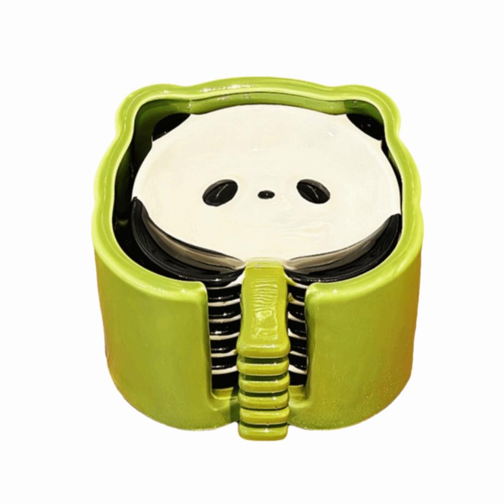 4/6Pcs Stackable Cartoon Panda Snack Dish Creative Mini Sauce Bowl Set  Table Decoration