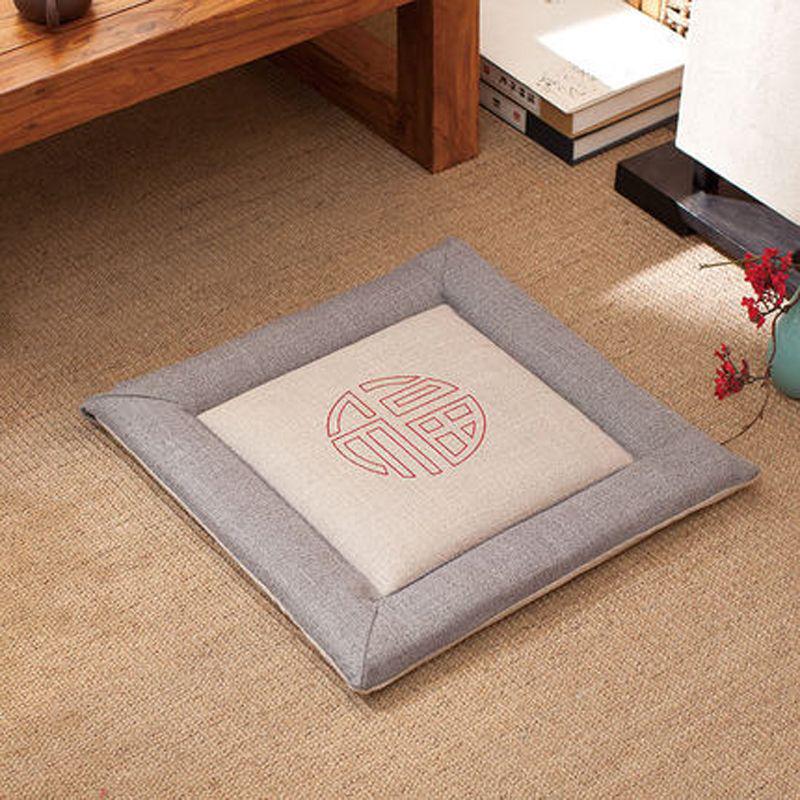 Four Seasons Linen Chair Cushion: New Chinese Style for Tea, Mahjong, Computer, Crescent, or Dining Chairs.