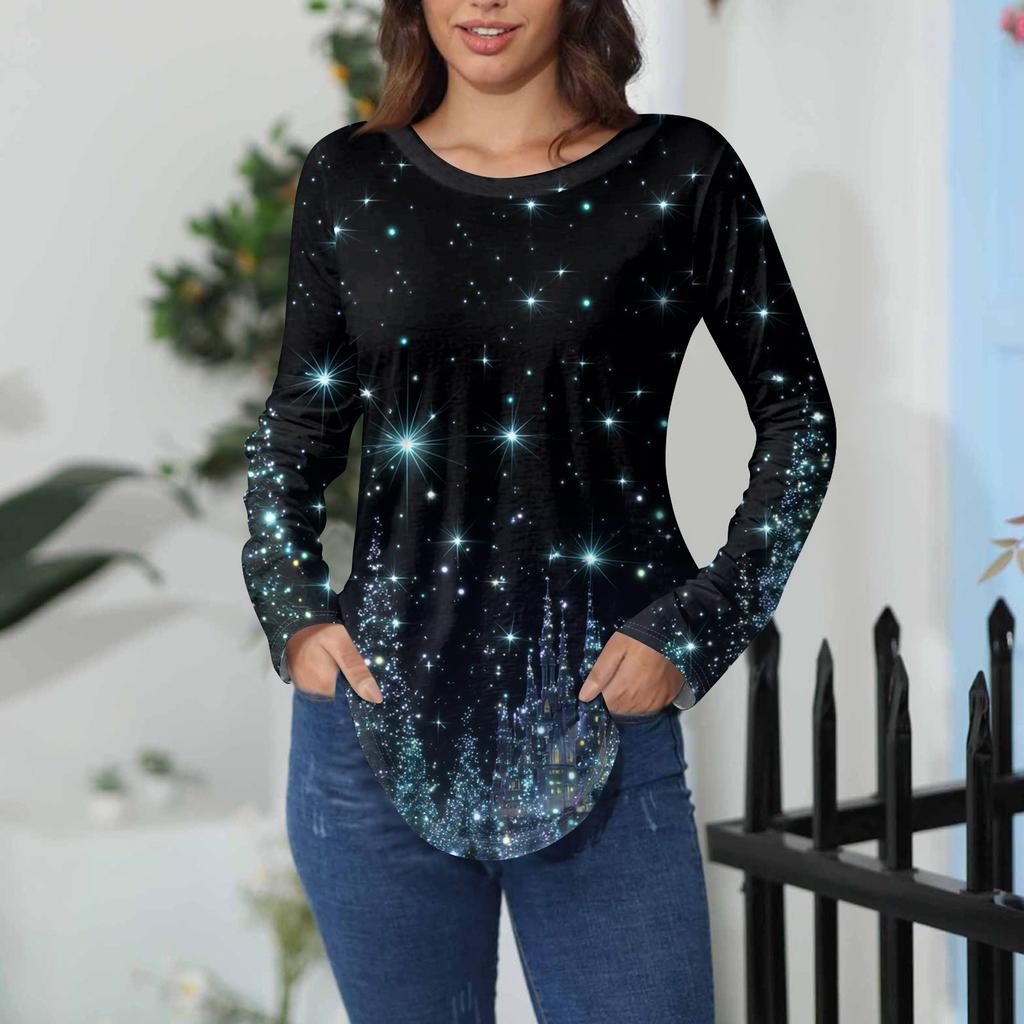 Tee Shirts For Women Fall Casual Long Sleeve Shirts Sweatshirt Vintage Graphic Printing Top Pullover Valentine's Day