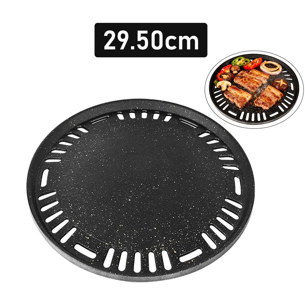 

Korean Grill Plate Circular Aluminum Coating Meat Flatbed Triple Flatbed for Camping Board Coal Flatbed Gas and Induction, 295
