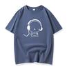 Headphones Men's Fashion Short-sleeved T-shirt Pure Cotton Tee S-6XL