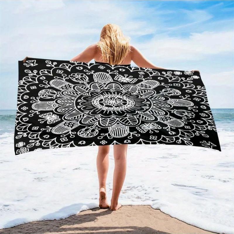 

1pc Microfiber Oversized Mandala Beach Scarf - Soft, Lightweight, Versatile Summer Essential, Quick-Dry Stylish Travel Accessory W30*H60(CM)