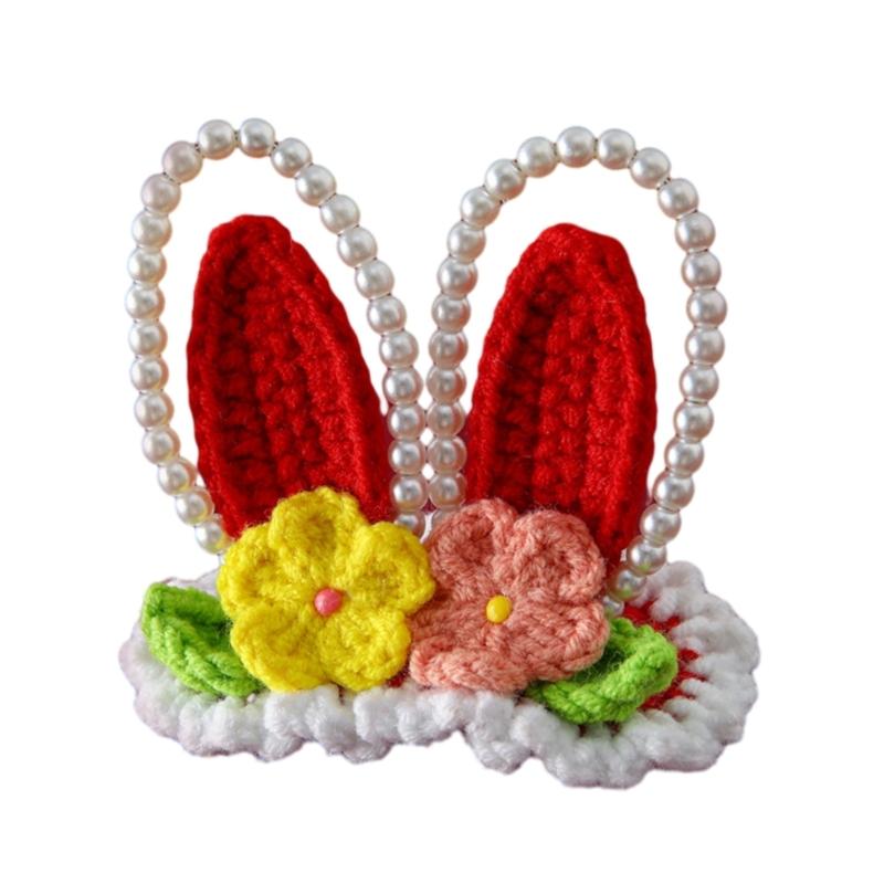 

Fashionable Baby Hair Accessories Knitted Woolen Hair Clip with Cute Ears Cartoon Rabbit Ear Knitted Toddler Hairpin