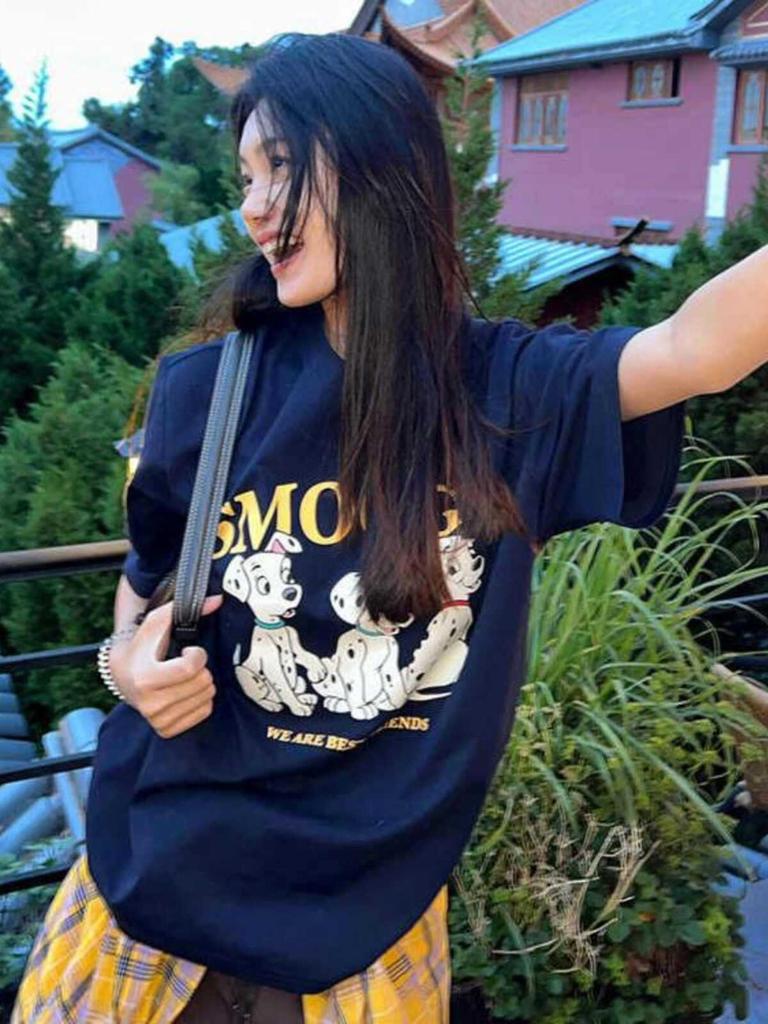 Plus Size Retro Dalmatian Short Sleeve T-Shirt - Women's Trendy Loose Pure Cotton Summer Top