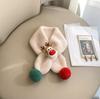 Windproof Kids Scarf Winter Plush Thickened Reindeer Christmas Design Baby Neck Warmer Cozy Unisex Safety Certified Cute Wear