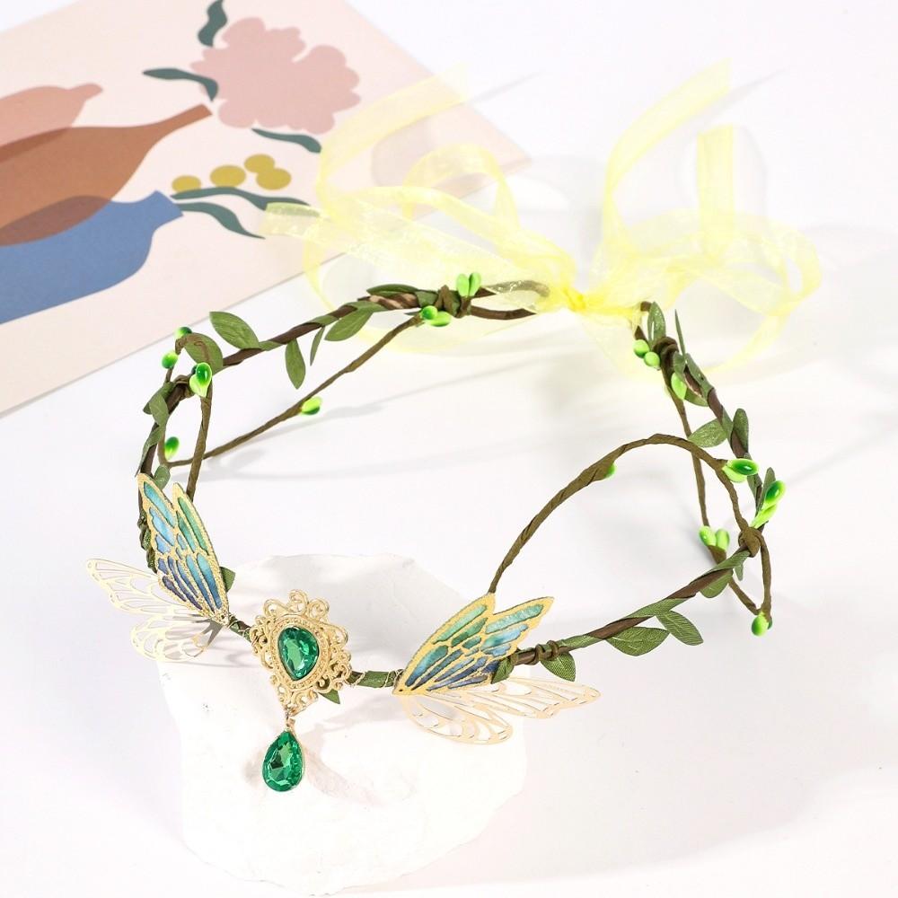 Headpiece Elf Garland Artificial Floral Rhinestone Decoration Flower Vines Crown Bride Hairstyles Princess Headdress Women