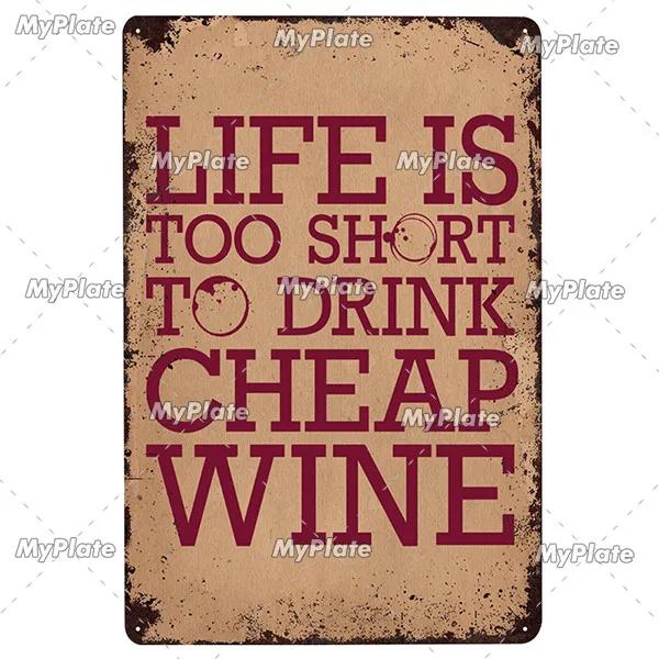 WINE Metal Sign Vintage Plaque Tin Sign Plate Wall Decor For Bar Club Man Cave Wine Kiln Art Painting Alcohol Poster