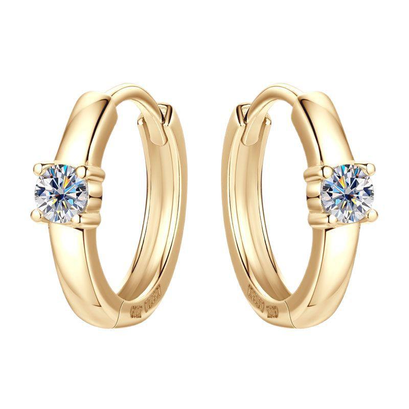Silvere Glam New Cross-border Fashion And Simplicity 10K Gold Moissanite Earrings, Elegant And Versatile Earrings