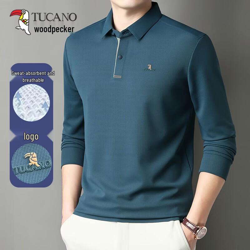 TUCANO Men's Long Sleeve Casual Polo Shirt