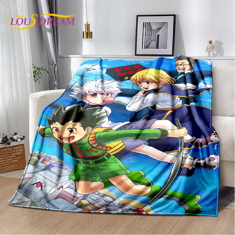 Anime Hunter×Hunter HxH Cartoon puha plüss takaró, flanel takaró kidobó takaró nappaliba hálószoba ágy kanapé piknik huzat