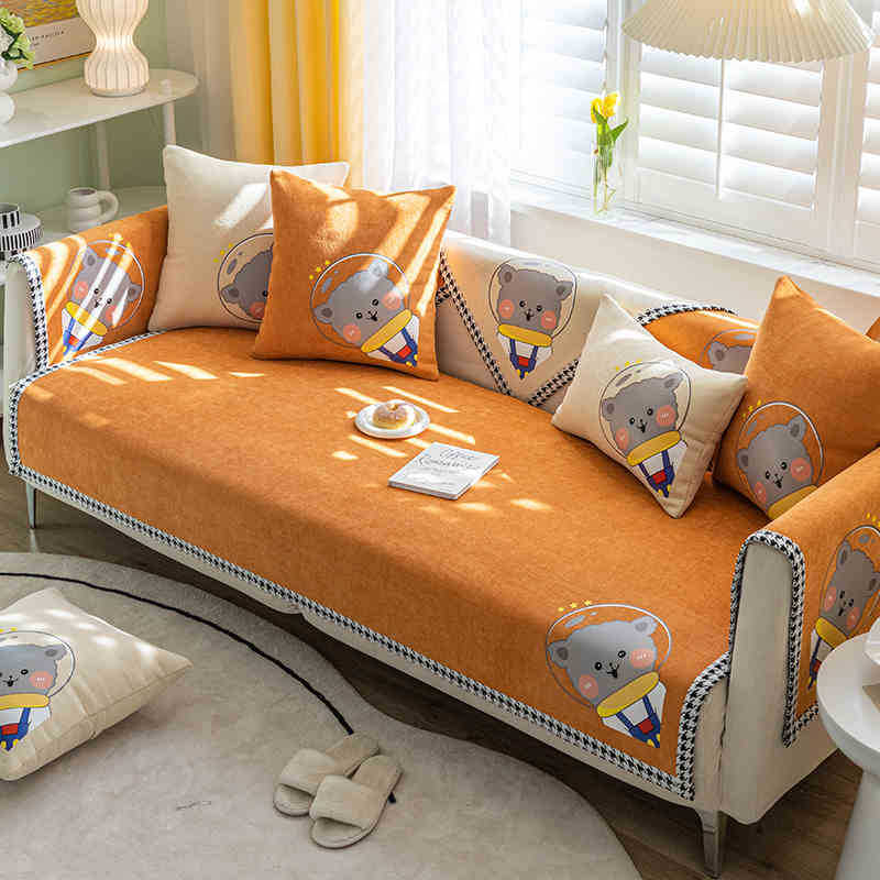 Sofa Cushion Universal Non-Slip In All Seasons French High-End Cartoon Seat Cushion Simple Sofa Cover Cover Cloth Backrest Towel