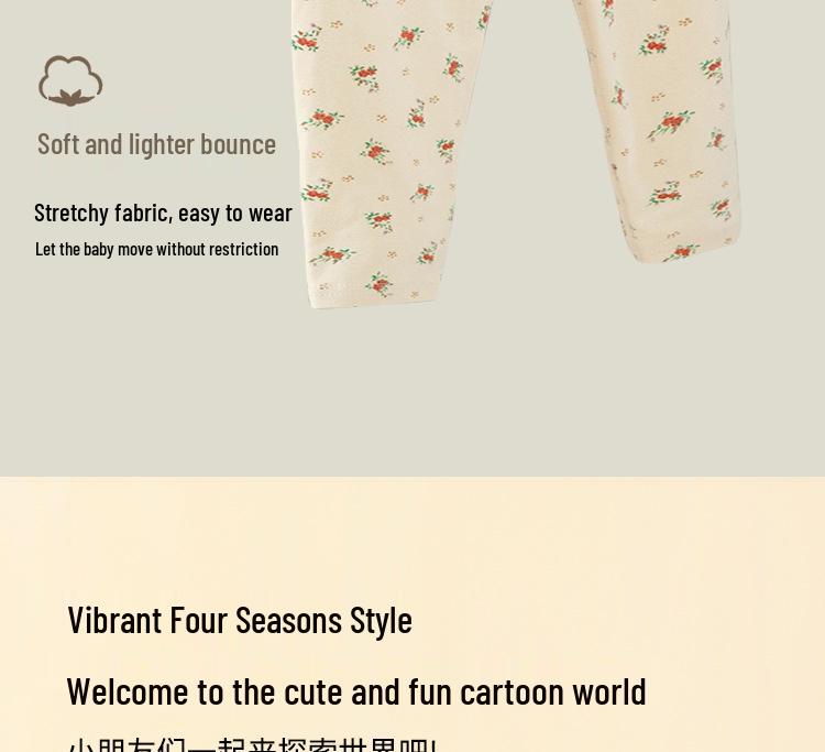 Tagless Kids' Long Johns & Tops Autumn Pajama Set, Class A Cotton, Brushed, for Boys & Girls, Home Wear, Spring/Fall Long Sleeve.